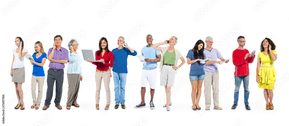 Group of Multiethnic Diverse People Using Devices