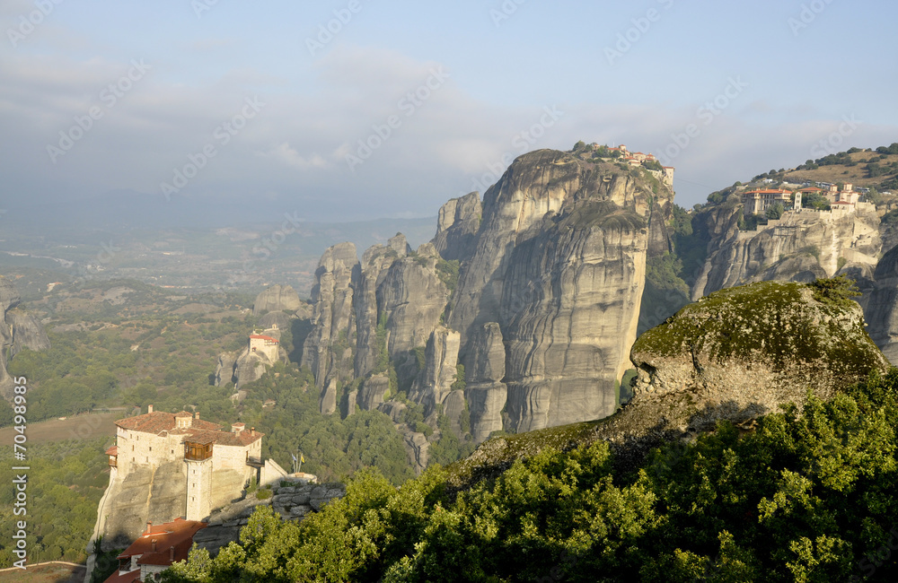 View of the monasteries at Meteora valley.