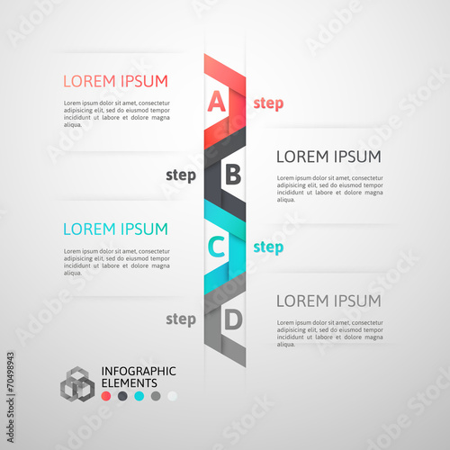 Modern business step origami style options banner