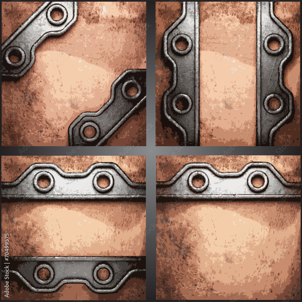 Vector metal background set