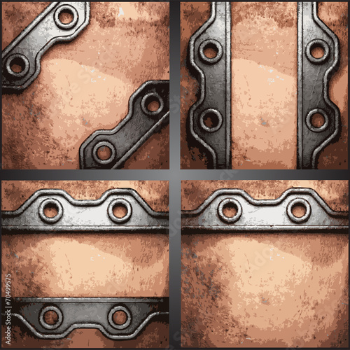 Vector metal background set