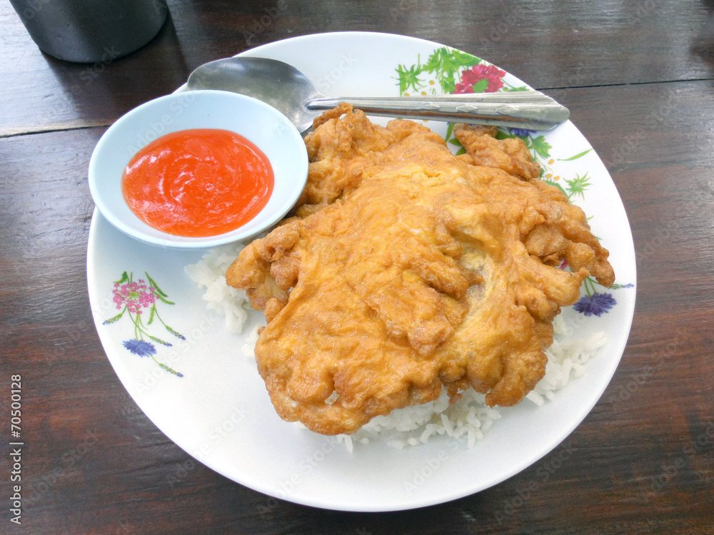 Tasty Omelet and rice,Thai menu