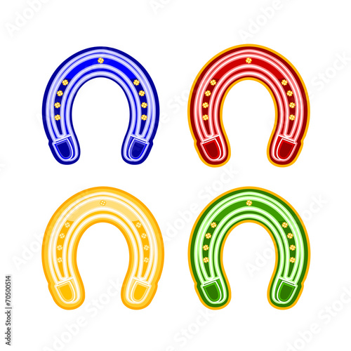 Christmas trimmings Horseshoes faience vintage vector