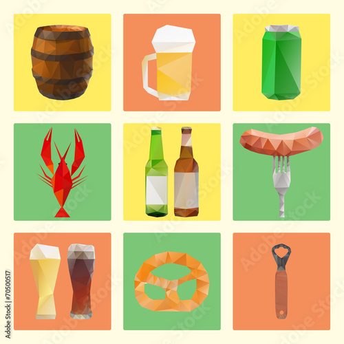 Polygonal beer set.