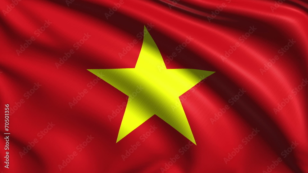 flag of Vietnam with fabric structure; looping flag of Vietnam with fabric structure; looping
