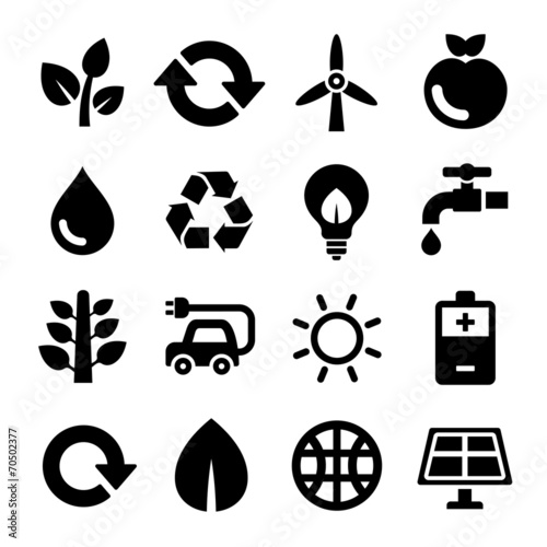 Ecology and Recycle Icons Set. Vector