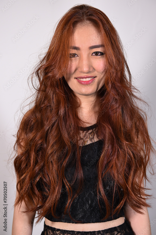 Beautiful model with long curly hair Beautiful model with long curly hair