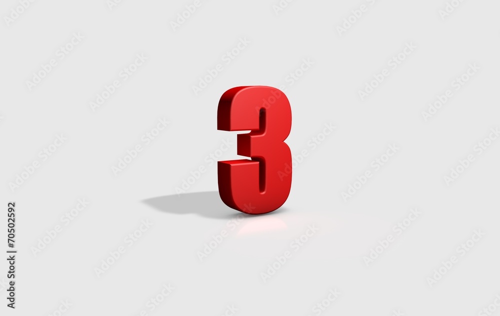 numero 3 3d numero 3 3d