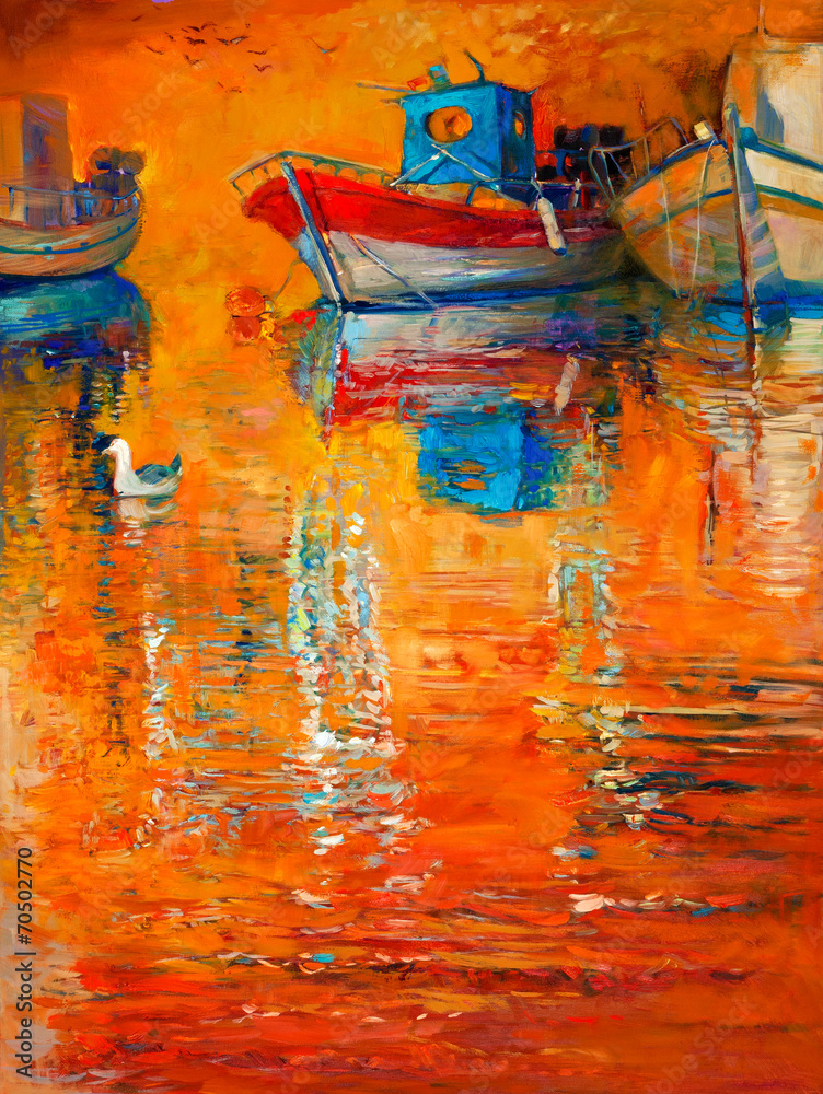 Obraz premium Fishing boats