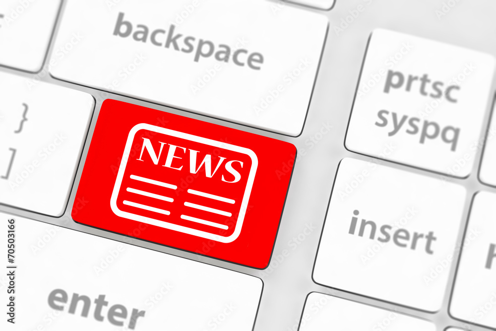 News key on a white keyboard News key on a white keyboard