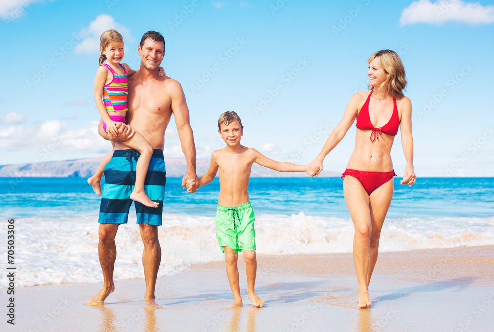 Happy Family at the Beach