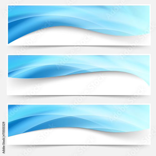 Blue light line headers footers collection