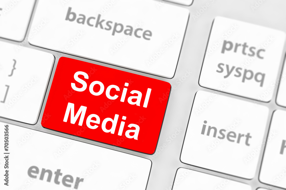 Social media concept on keyboard background Social media concept on keyboard background