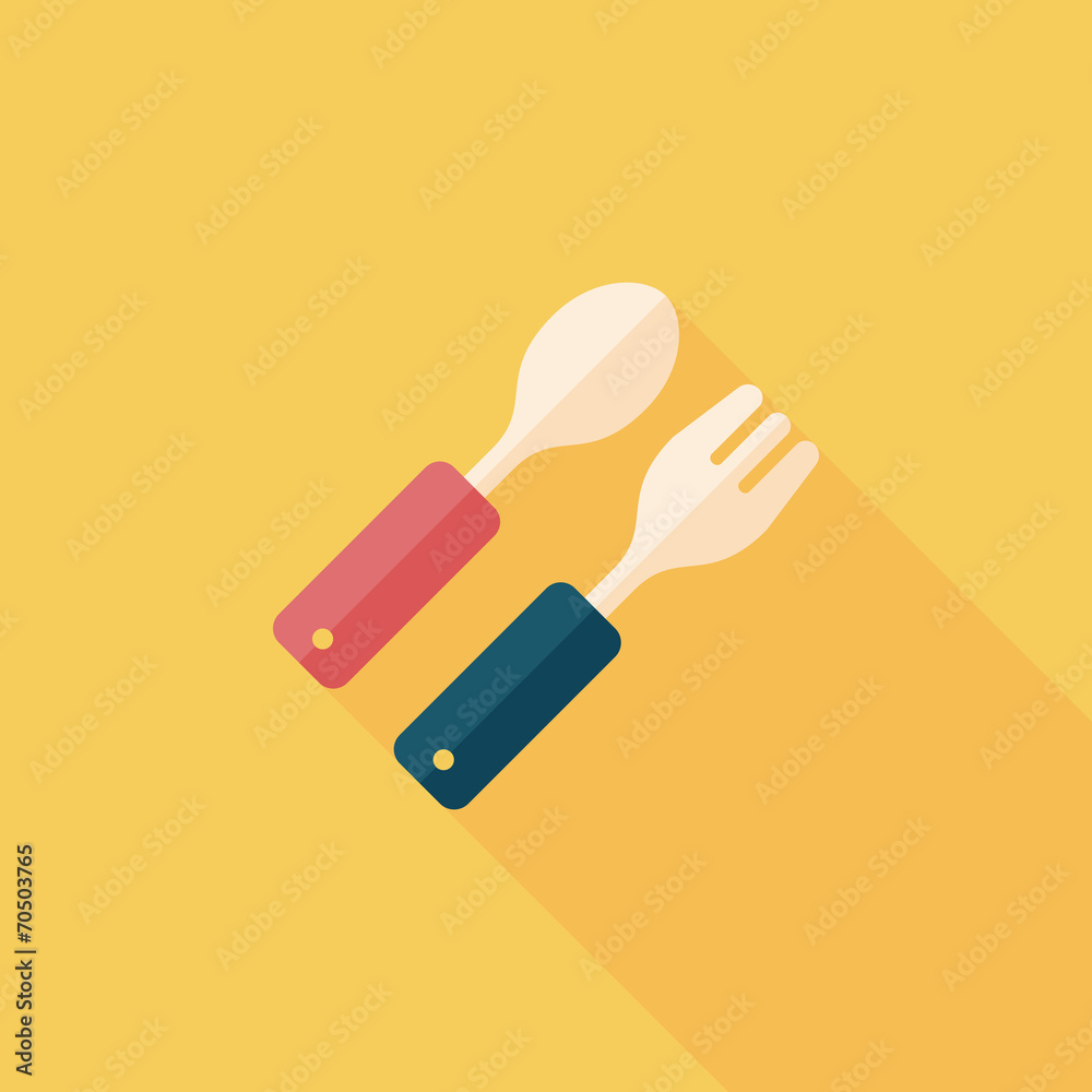 dishware and cutlery flat icon with long shadow,eps10 dishware and cutlery flat icon with long shadow,eps10