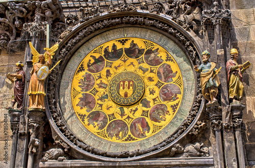Famous astronomical clock in Prague, Czech Republic