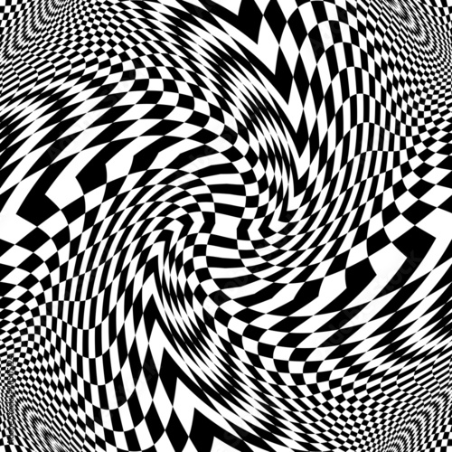 Design monochrome movement illusion checkered background