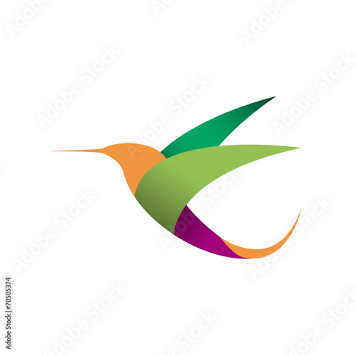 Vector sign logo in flight. Hummingbird