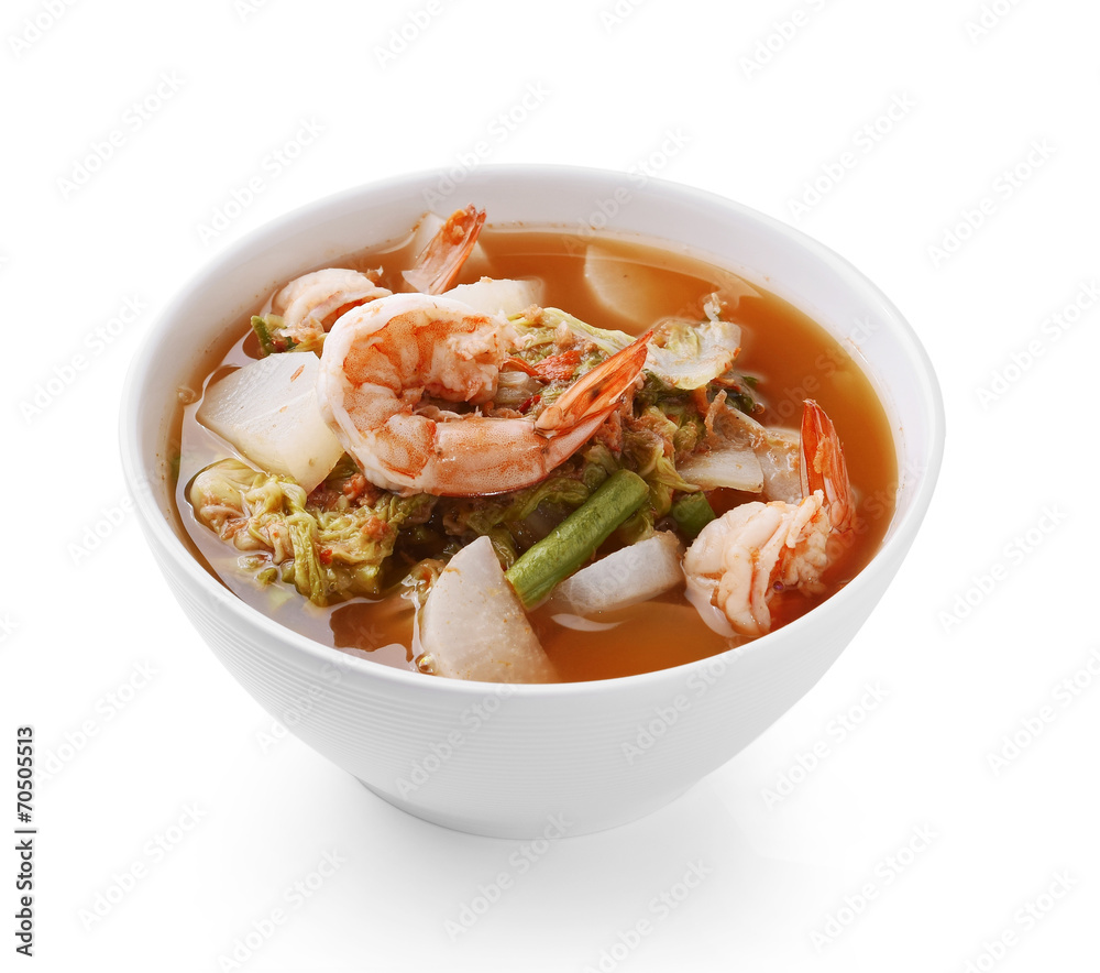 Mixed vegetable soup with shrimp Mixed vegetable soup with shrimp