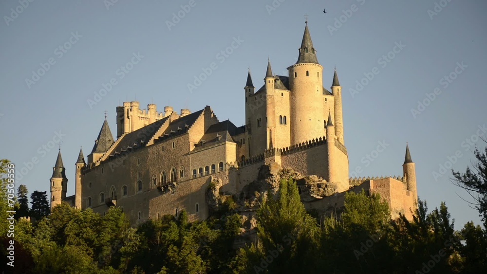 The spanish castle Alcazar of Segovia at dusk, Spain The spanish castle Alcazar of Segovia at dusk, Spain