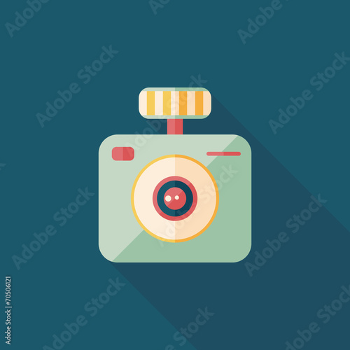 camera flat icon with long shadow