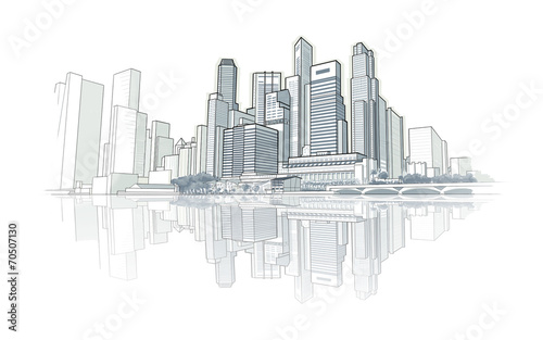 Skyline perspective drawing