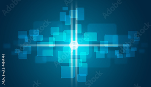 Glow circles and blue rectangles