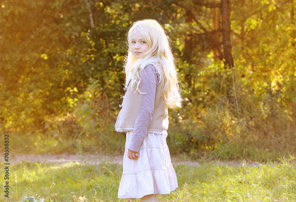 Beautiful little girl autumn Beautiful little girl autumn