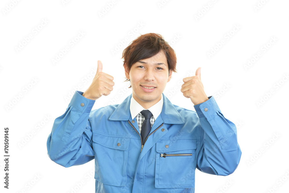 笑顔の作業員