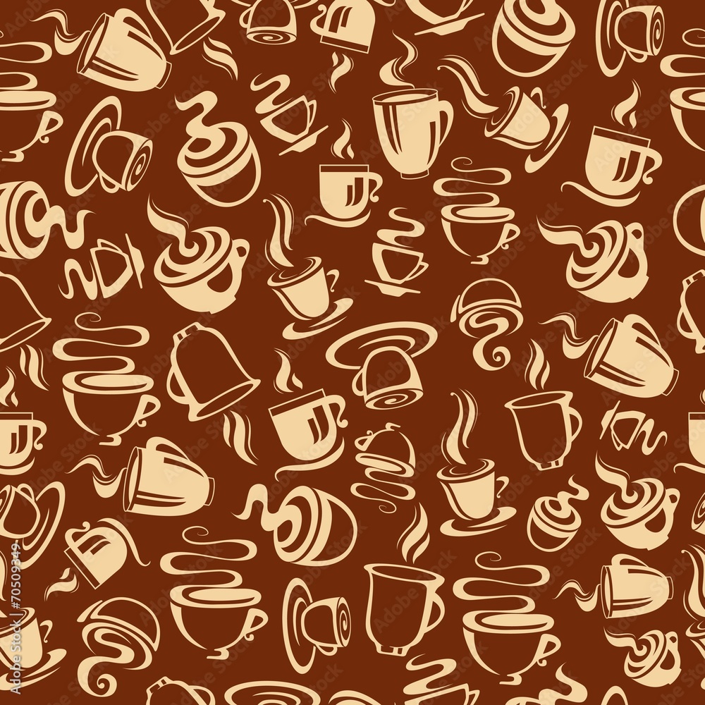Seamless pattern with coffee cups Seamless pattern with coffee cups