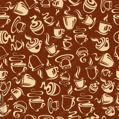 Seamless pattern with coffee cups © annbozhko