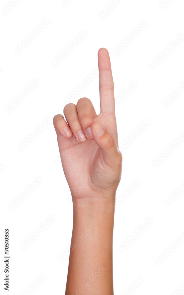 Hand pointing with index fingers at something Hand pointing with index fingers at something