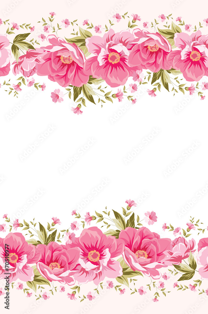 Ornate pink flower decoration with text label.
