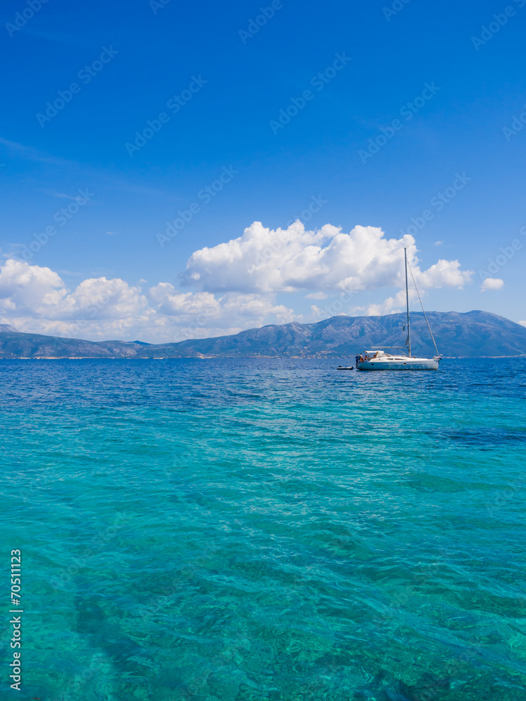 Sailing yacht in Lefkada Greece