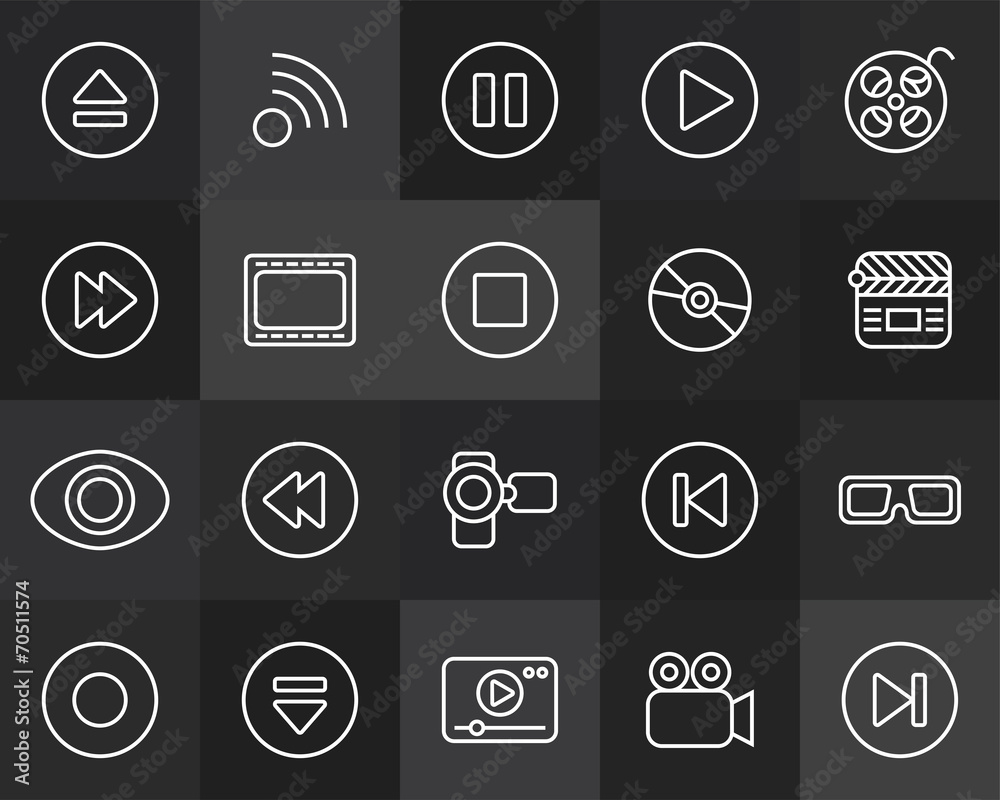 Outline icons thin flat design, modern line stroke style Outline icons thin flat design, modern line stroke style