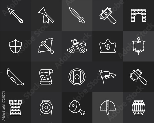 Outline icons thin flat design, modern line stroke style