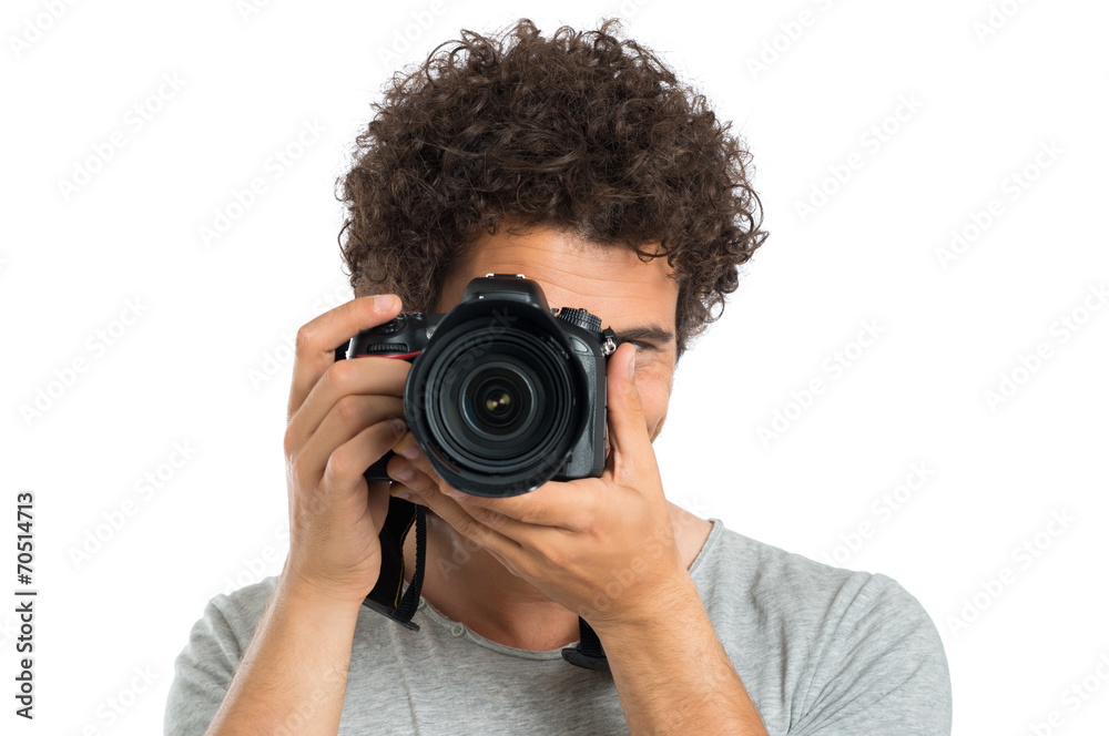 Man Taking Photo With Camera Man Taking Photo With Camera