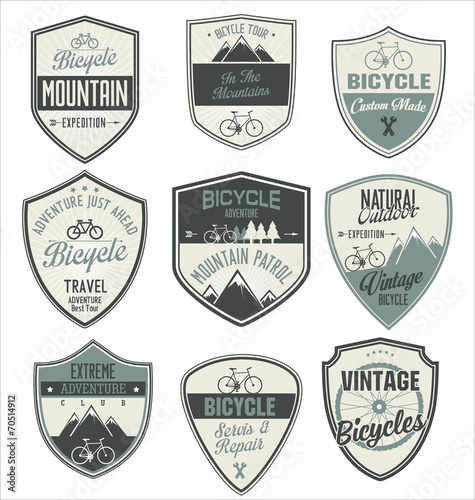 Bicycle retro vintage badge collection