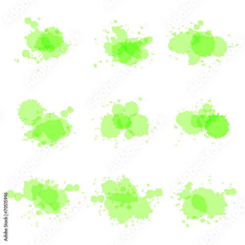 Watercolor hand painted circles set vector spot