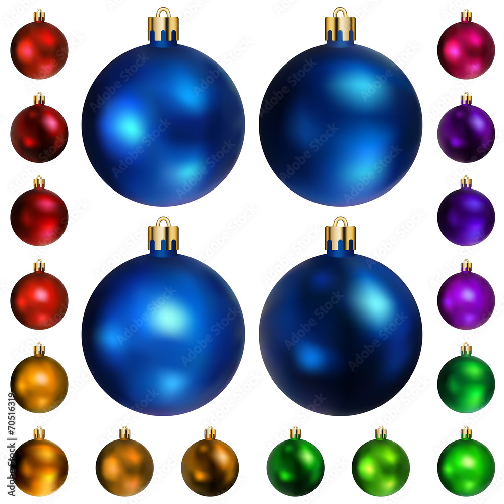 Set of colored Christmas balls