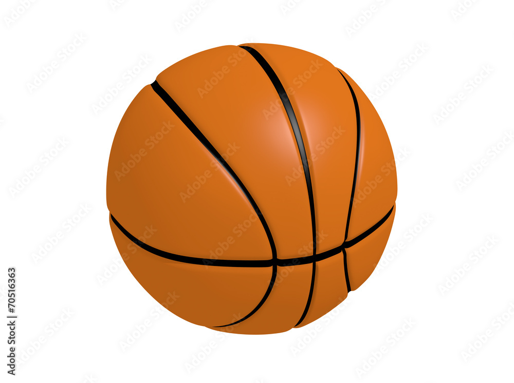3d render illustration of Basketball