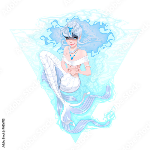 Mermaid marking the heart w...