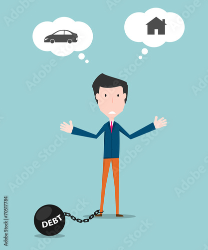 Businessman with debt