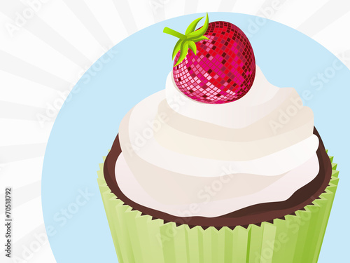 cupcake fraise disco