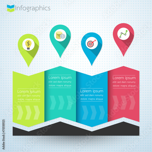 Business Point of Success Infographics concept. Vector illustrat