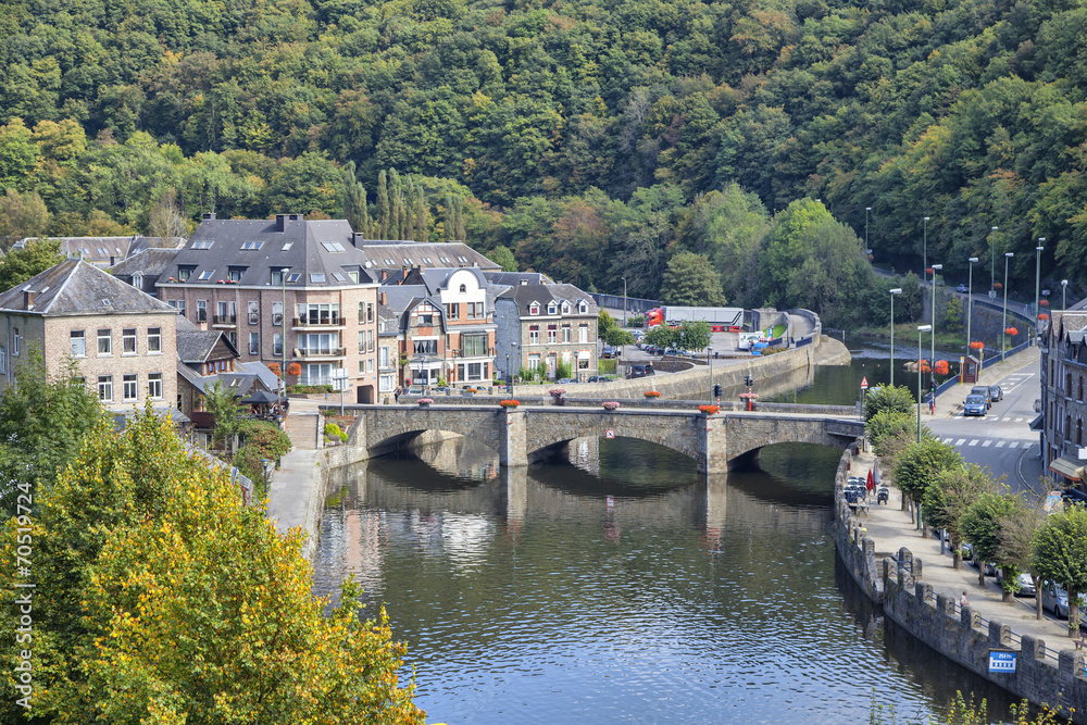 Fototapeta premium Bridge over the rive Ourthe in La Roche-en-Ardenne