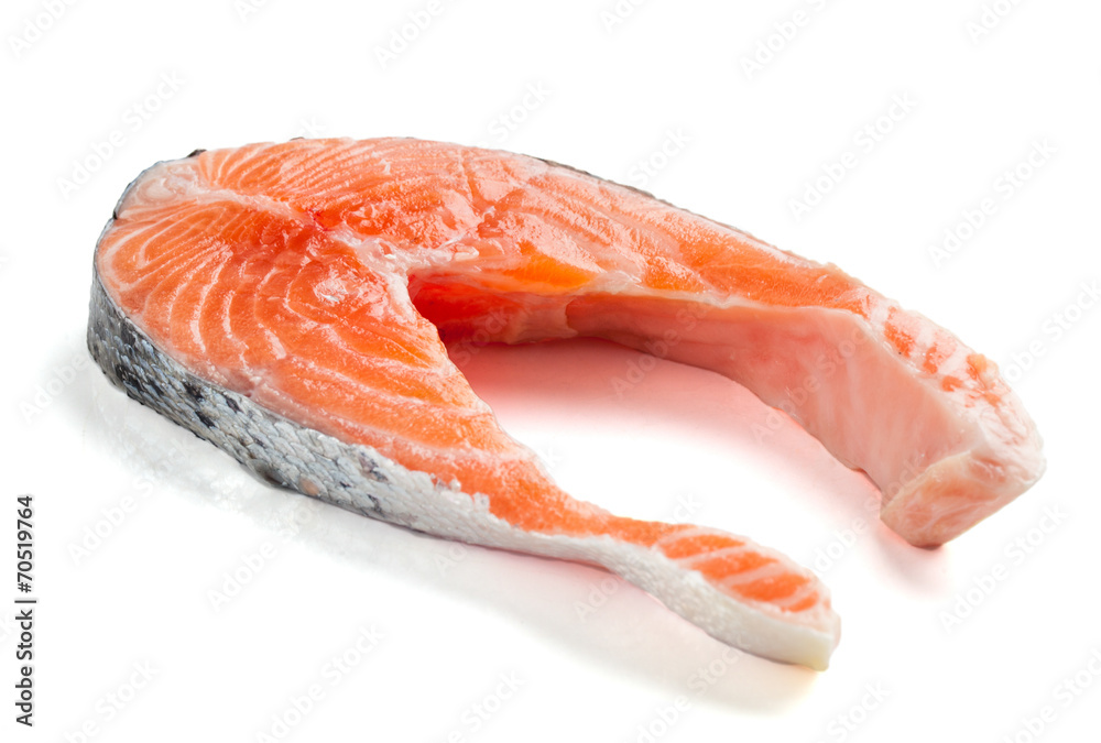 Salmon steak isolated on white Salmon steak isolated on white