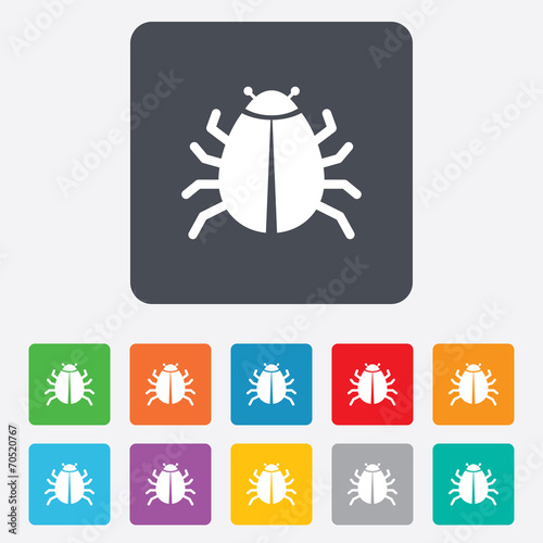 Bug sign icon. Virus symbol. Software bug error