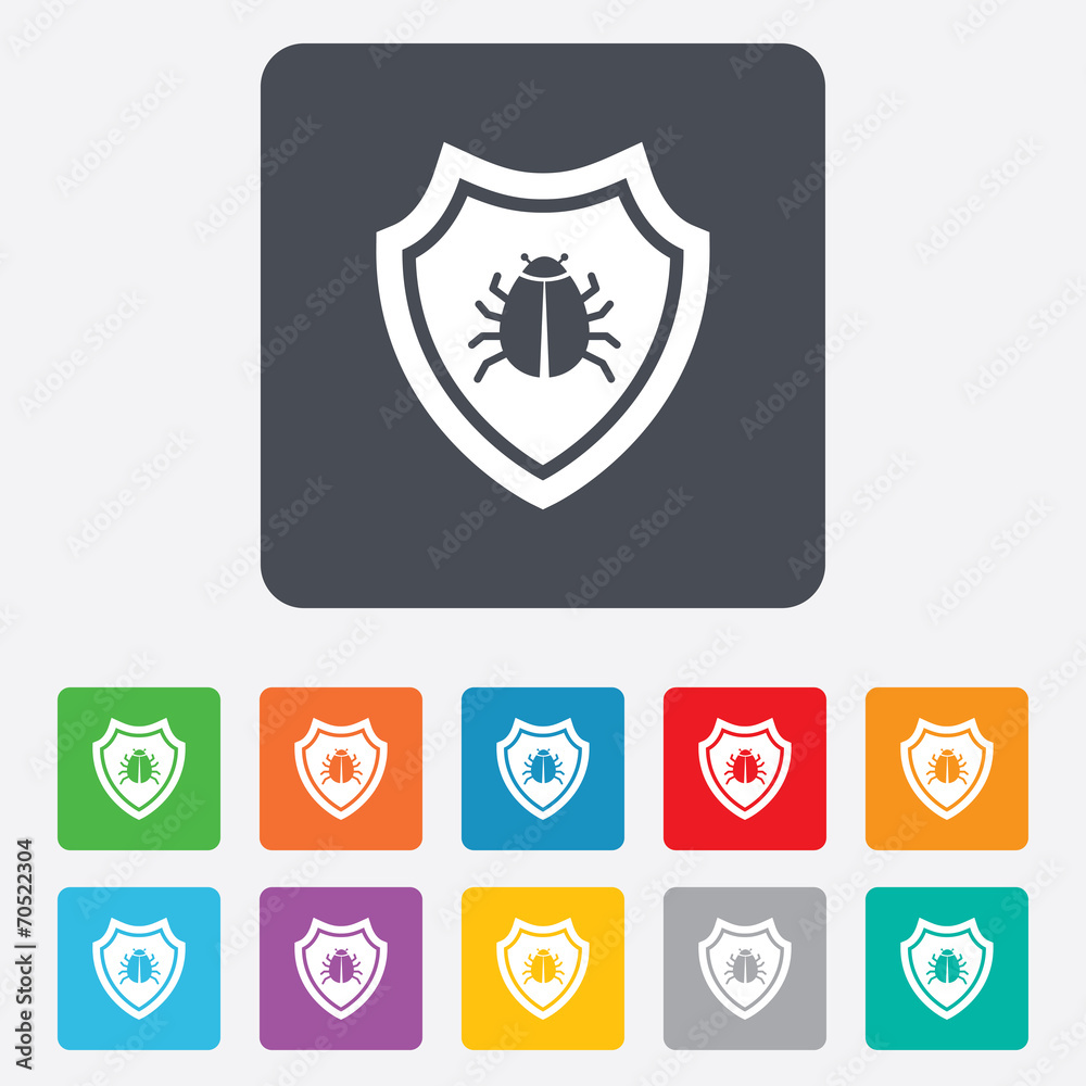 Shield sign icon. Virus protection symbol. Shield sign icon. Virus protection symbol.
