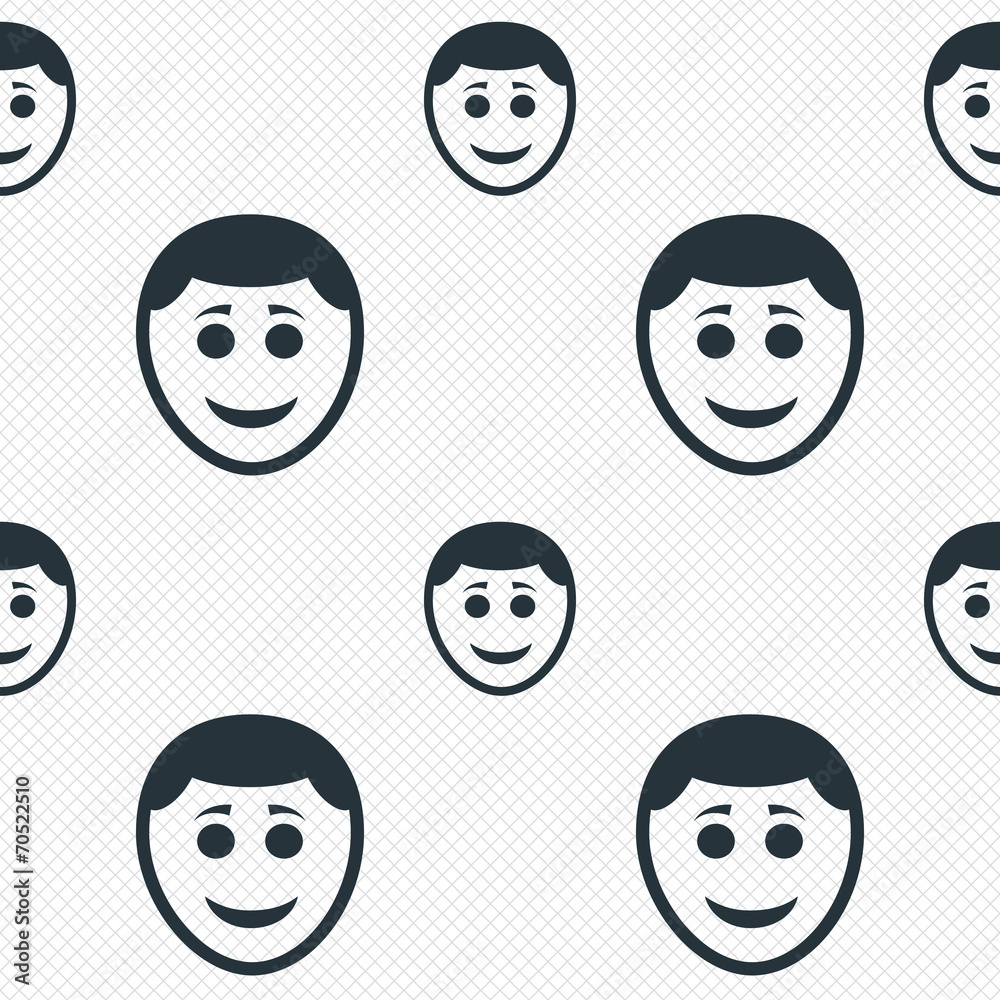 Smile face icon. Smiley with hairstyle symbol. Smile face icon. Smiley with hairstyle symbol.