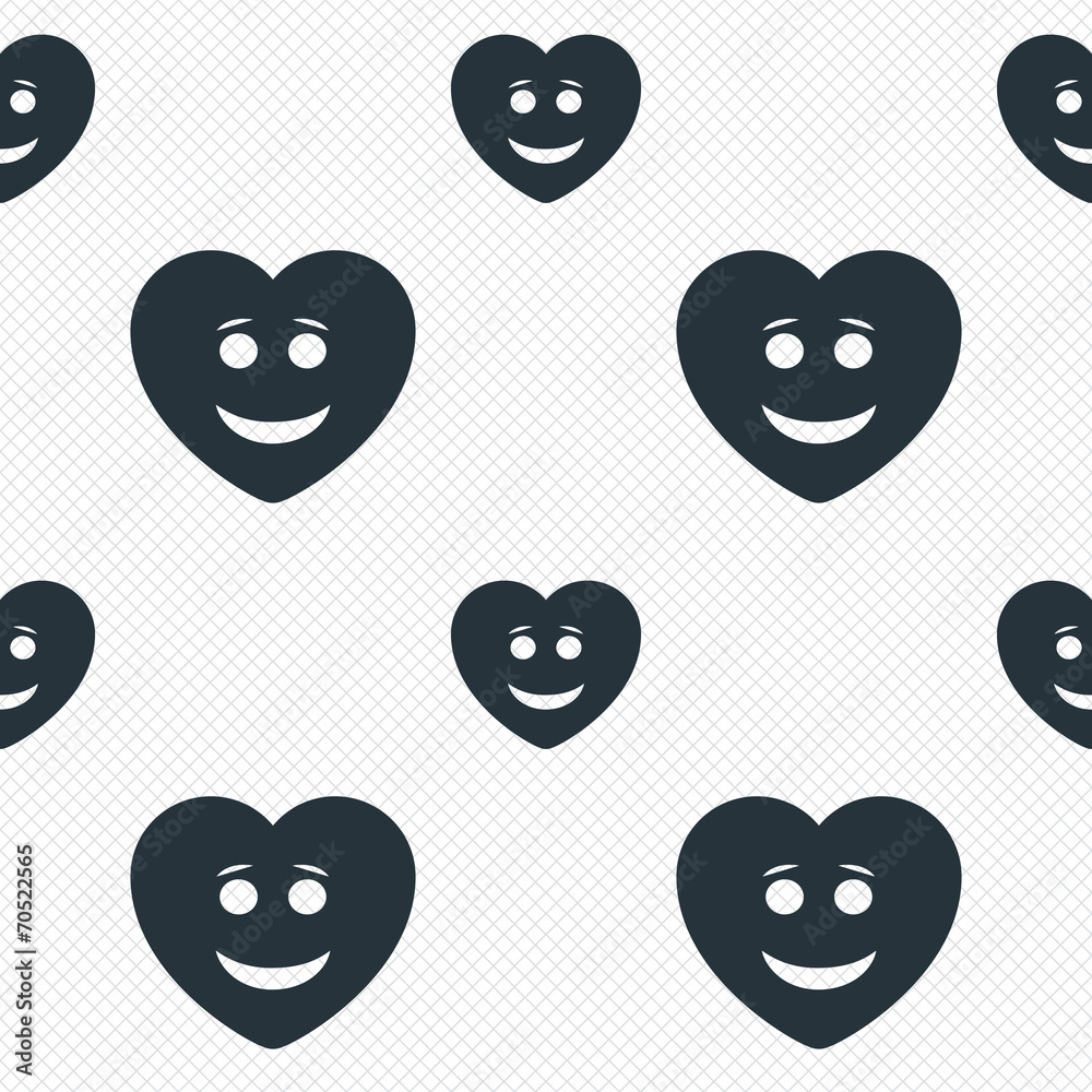 Smile heart face icon. Smiley symbol. Smile heart face icon. Smiley symbol.